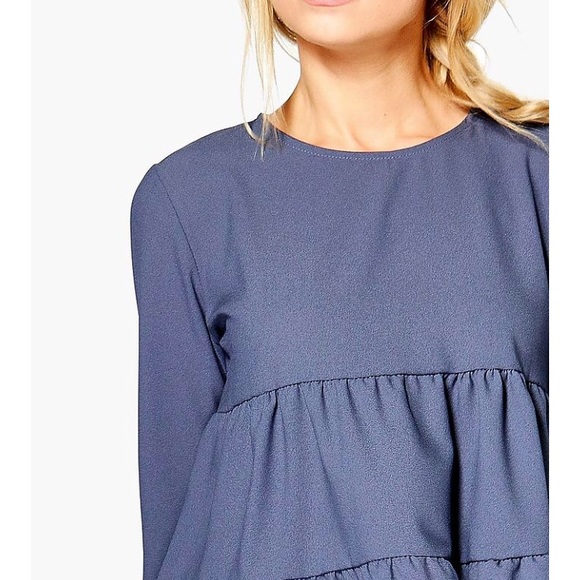 NWT BOOHOO Tia Tiered Woven Blouse - Picture 2 of 4